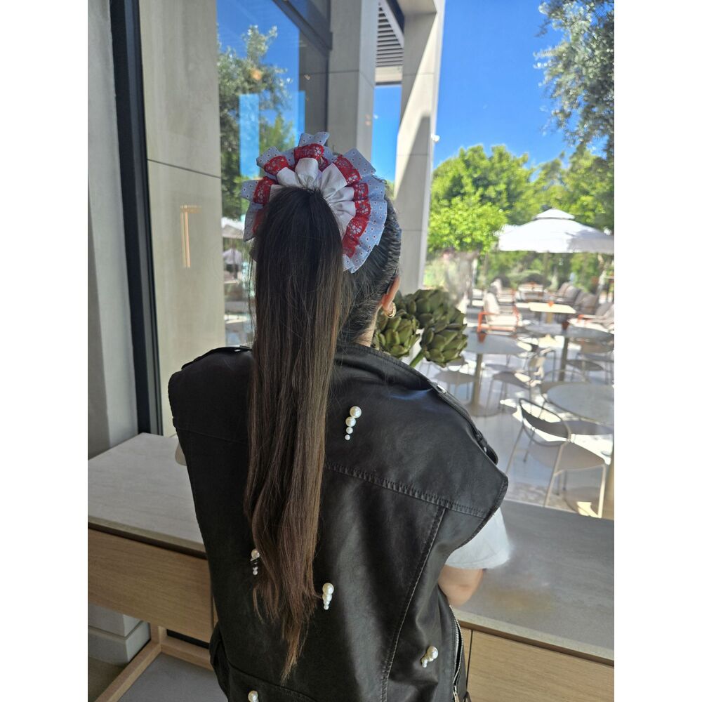Rosyruffle Scrunchie (Redlace) — Sizin İçin Tokalar - El Yapımı Aksesuar | Rosano Studio