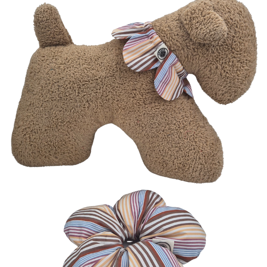 Dog & Mum Set (Colourful Stripe) — Köpek Sahiplerine Hediyeler - El Yapımı Aksesuar | Rosano Studio