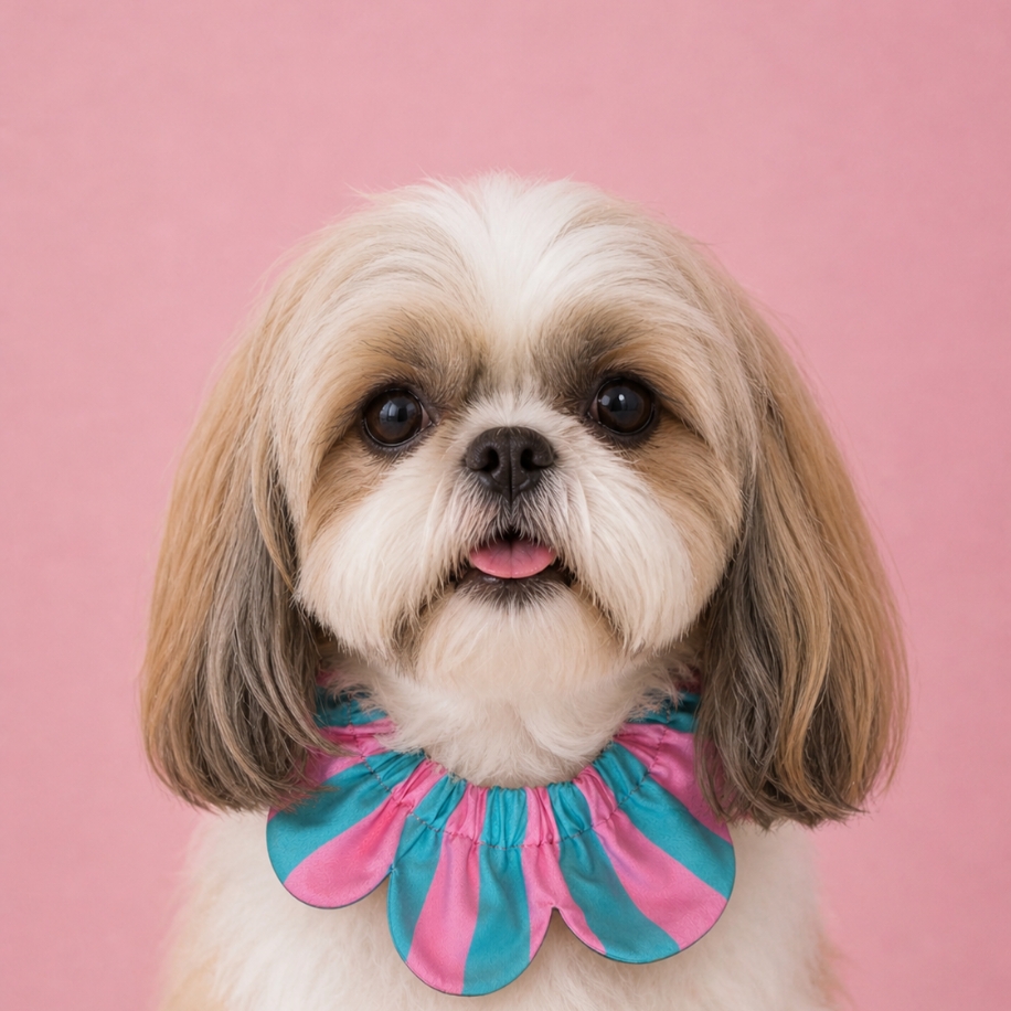 El Yapımı Köpek Yakalığı – PawBow Flower Dog Collar (lilac orange stripe) - El yapımı tasarım aksesuar ve lüks hediye alternatifi 2 | Rosano Studio
