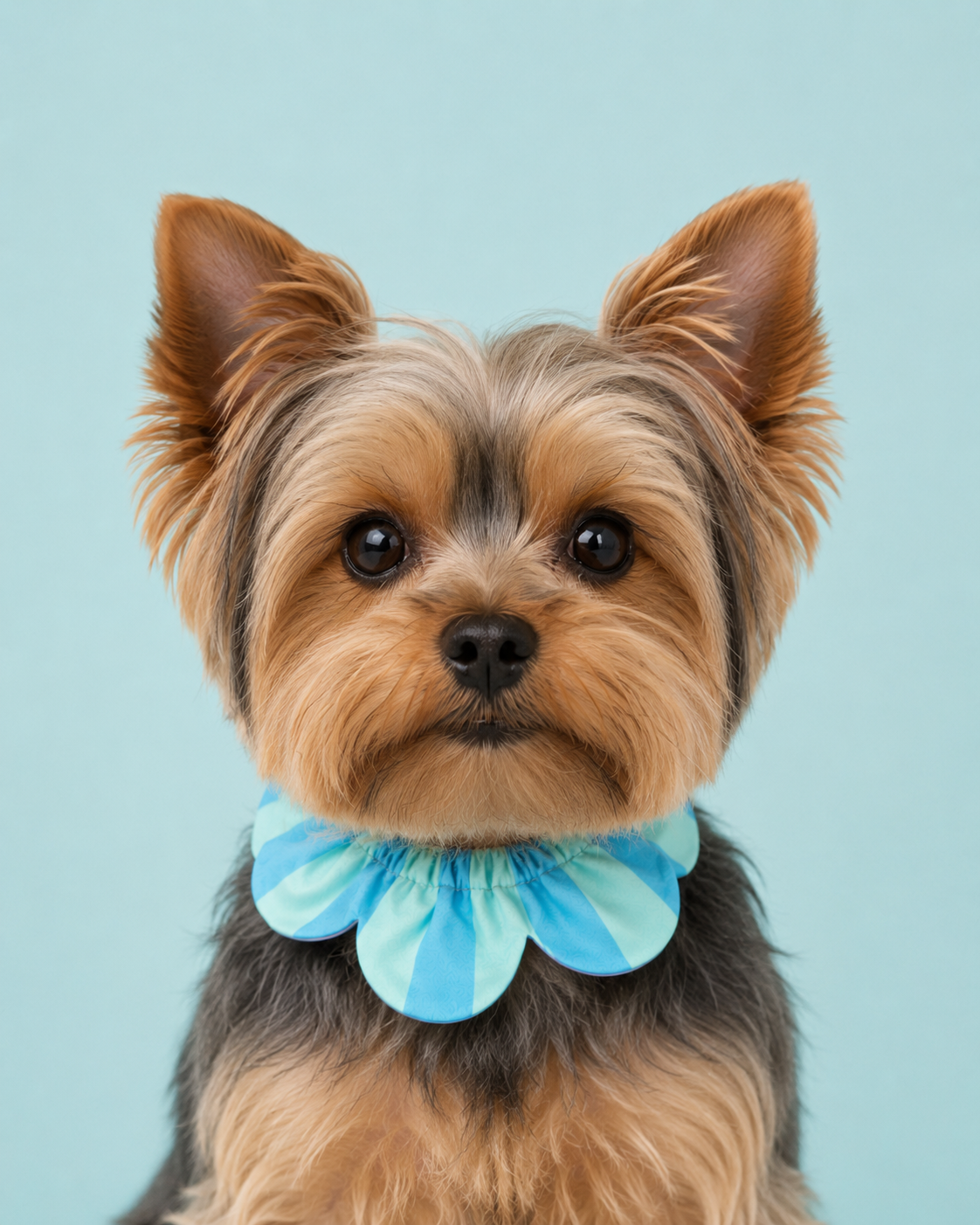 El Yapımı Köpek Yakalığı – PawBow Flower Dog Collar (blue aqua stripe) - El yapımı tasarım aksesuar ve lüks hediye alternatifi 2 | Rosano Studio