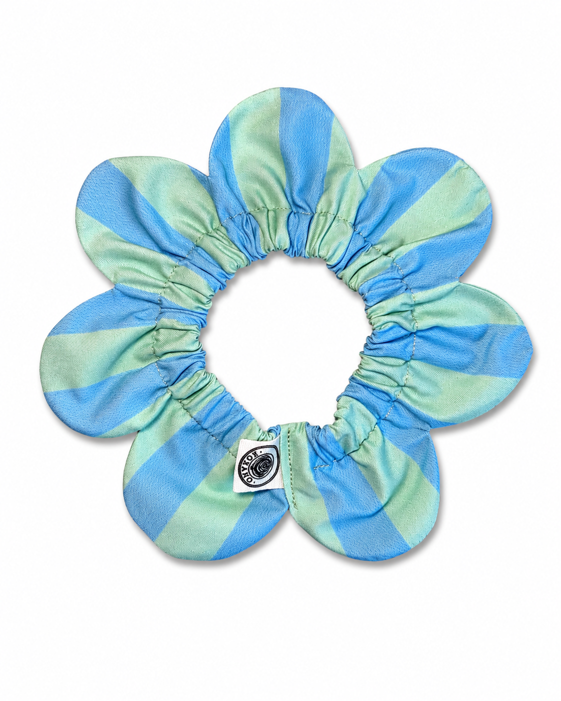 El Yapımı Köpek Yakalığı – PawBow Flower Dog Collar (blue aqua stripe) - El yapımı tasarım aksesuar ve lüks hediye alternatifi 3 | Rosano Studio
