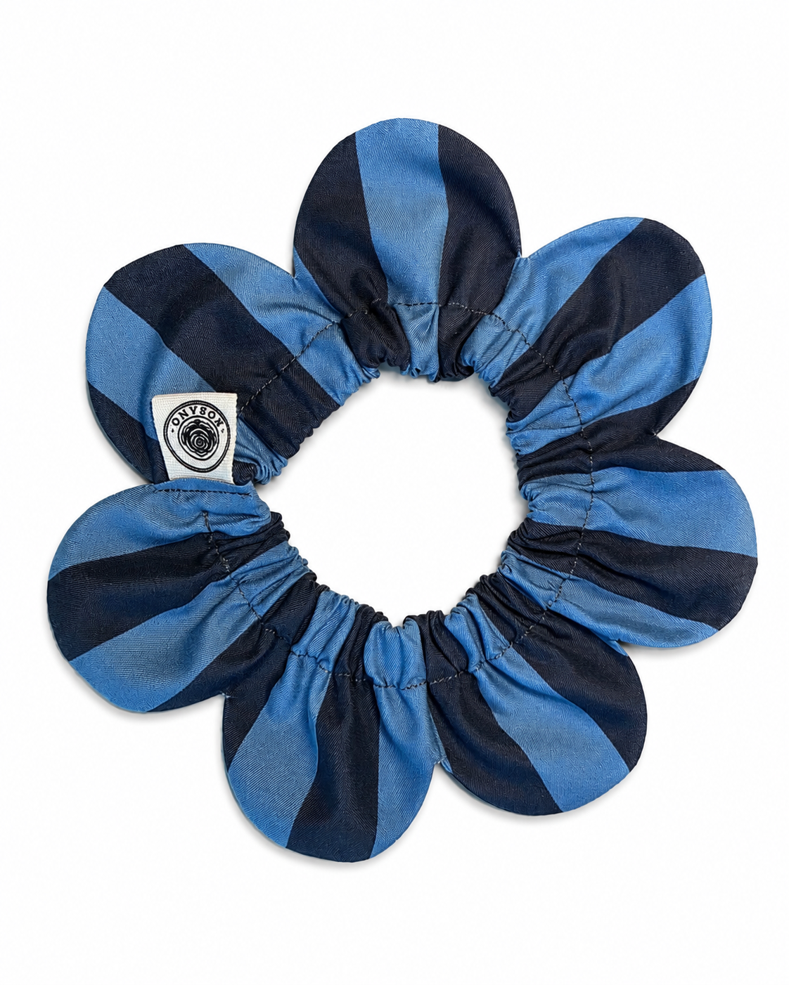 El Yapımı Köpek Yakalığı – PawBow Flower Dog Collar (navy blue stripe) - El yapımı tasarım aksesuar ve lüks hediye alternatifi 3 | Rosano Studio