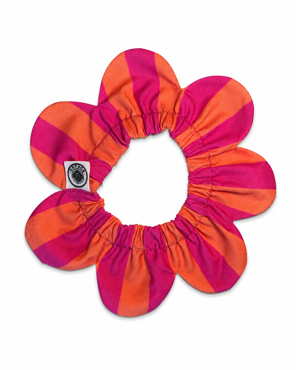 El Yapımı Köpek Yakalığı – PawBow Flower Dog Collar (orange pink stripe) - El yapımı tasarım aksesuar ve lüks hediye alternatifi 2 | Rosano Studio